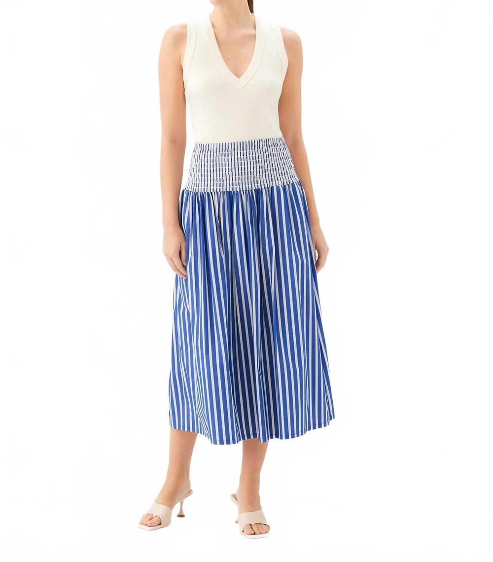 NEW FIFTEEN TWENTY women's rhea stripe skirt in indigo